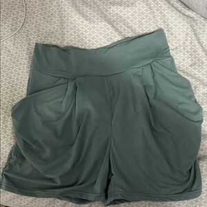 Women's Green High-Waisted Shorts